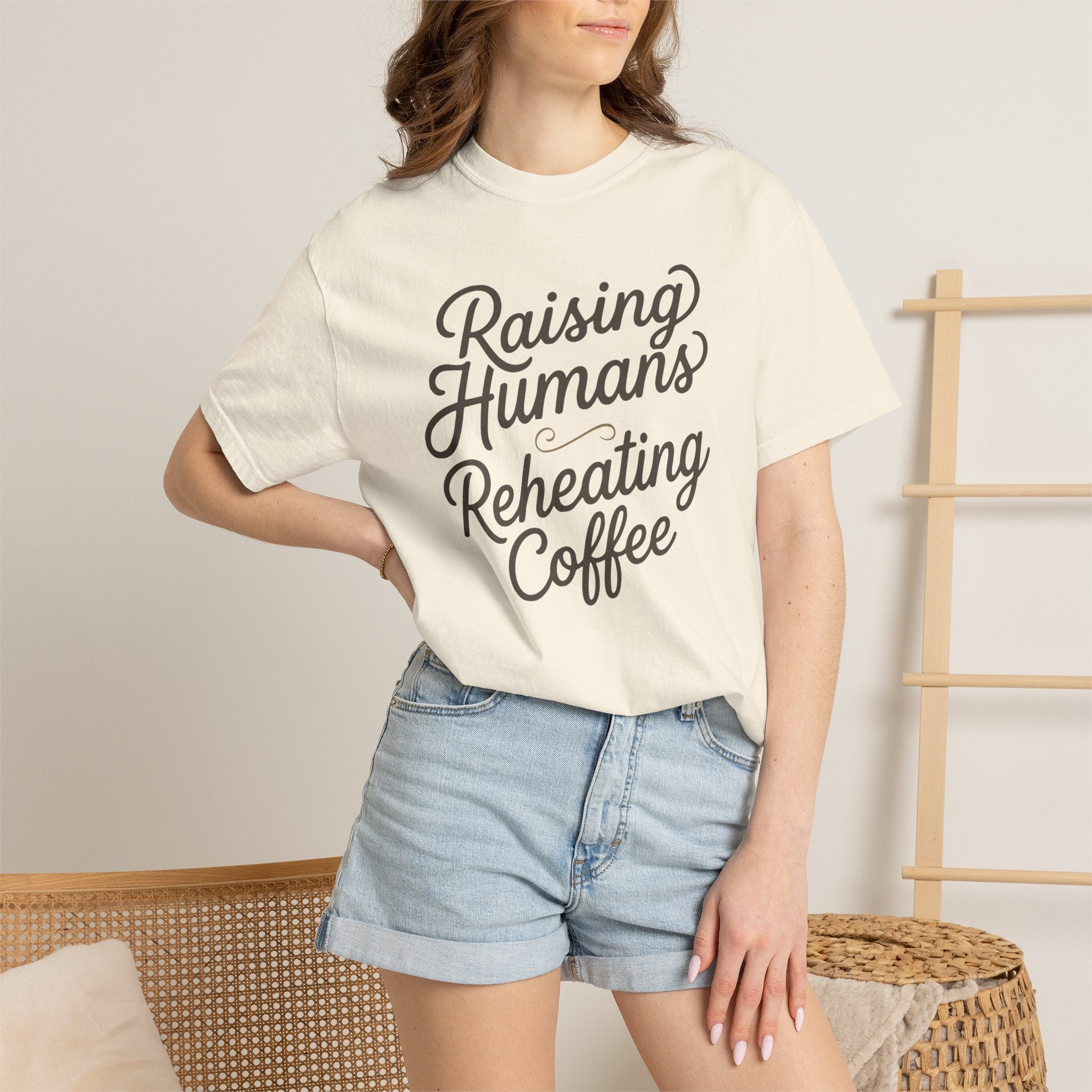 Raising Humans Reheating Coffee T-shirt
