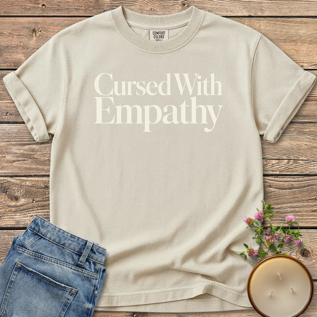 Absorbed the Whole Room t-shirt, Absorbed the Whole Room. Send Compensation in bold type, on an Ivory Comfort Colors tee