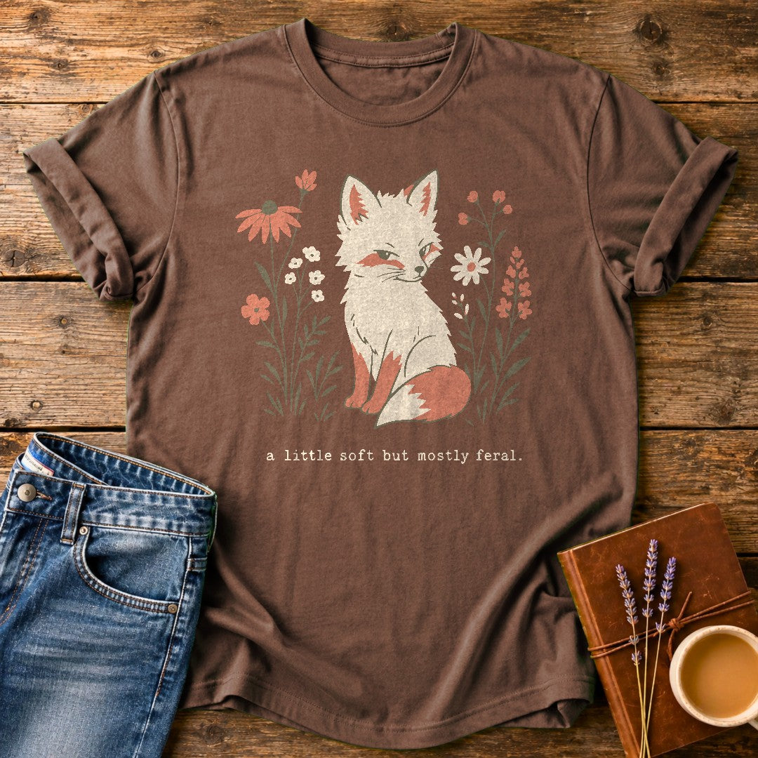 A Little Soft But Mostly Feral — Espresso garment-dyed tee
