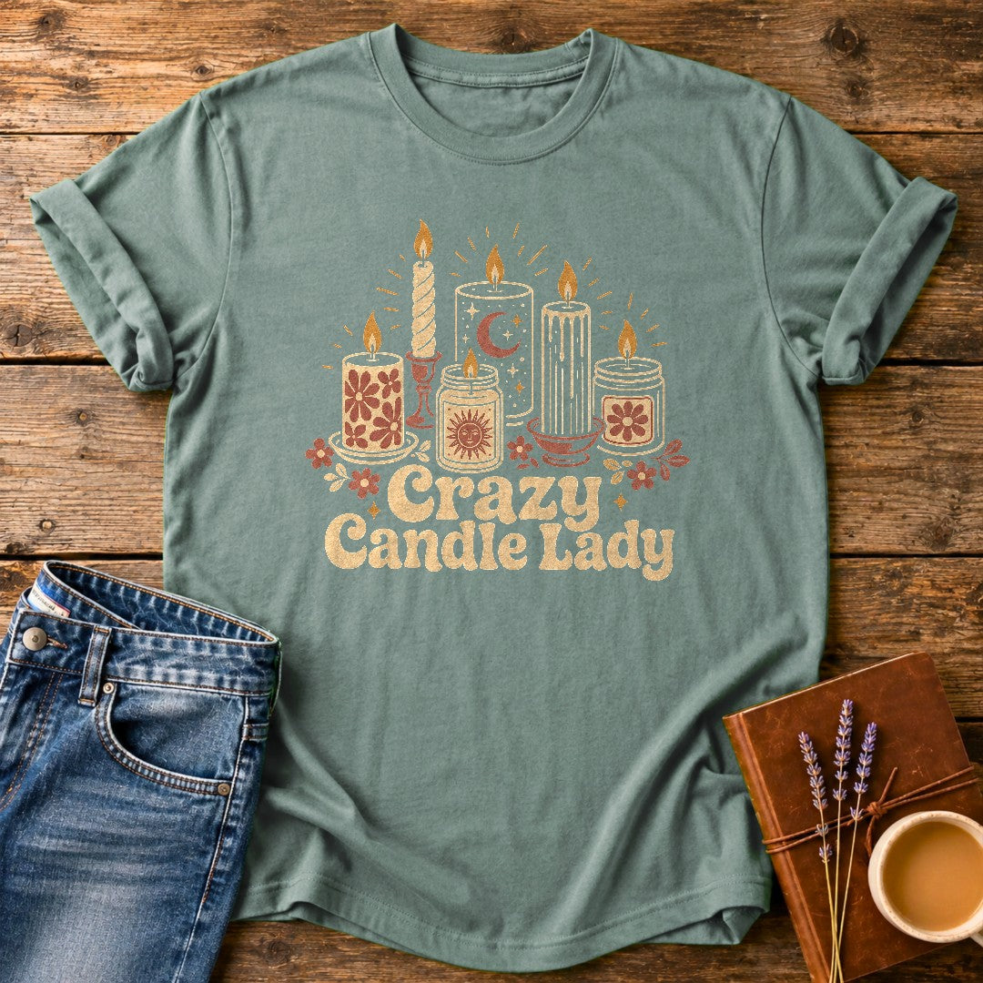 Crazy Candle Lady — Bay garment-dyed tee
