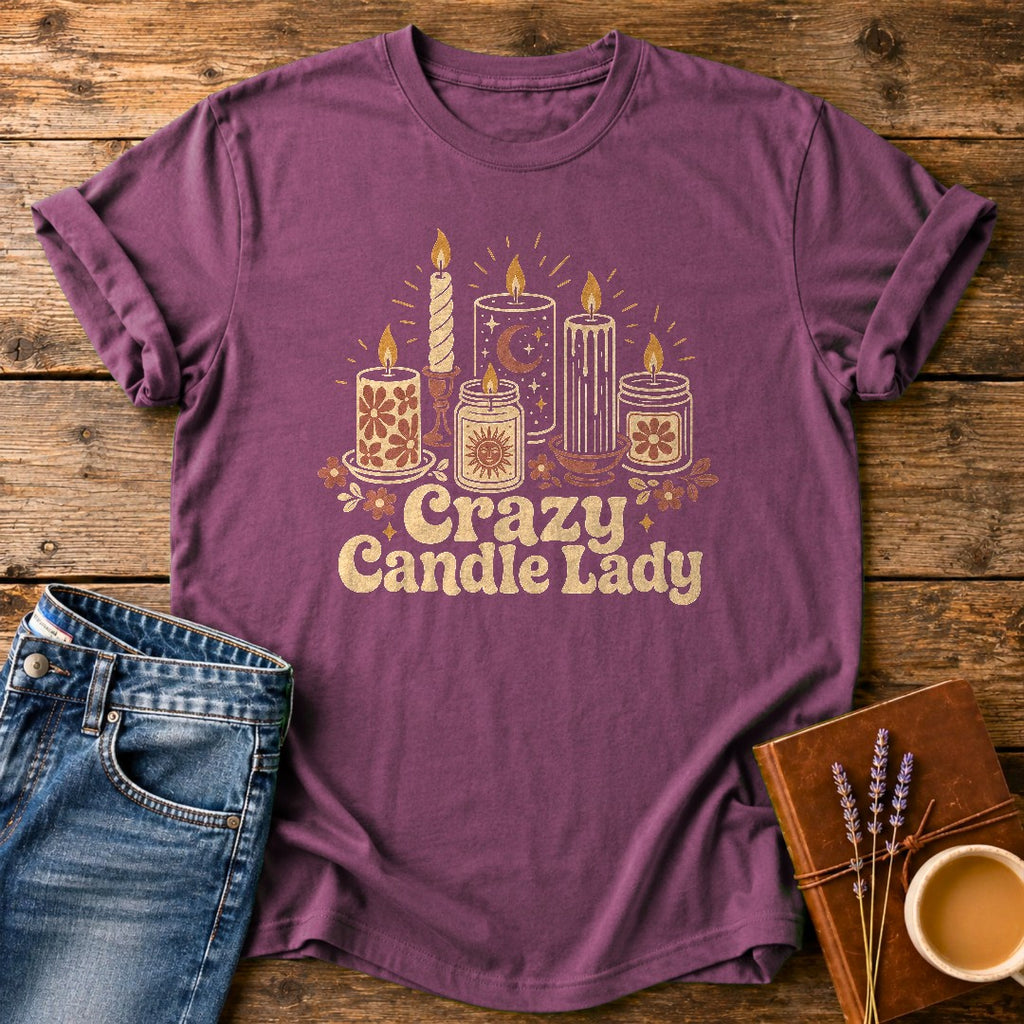 Crazy Candle Lady — Berry garment-dyed tee