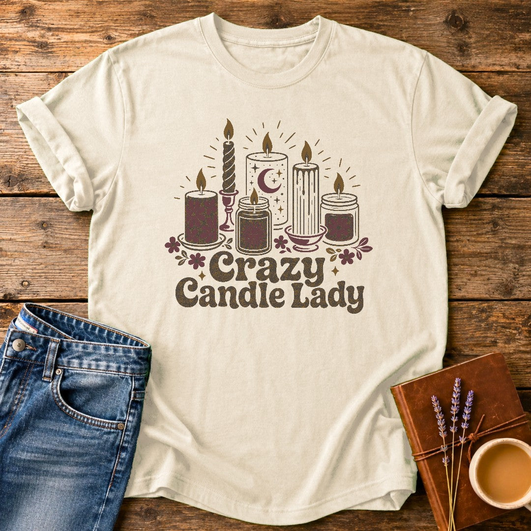 Crazy Candle Lady — Ivory garment-dyed tee