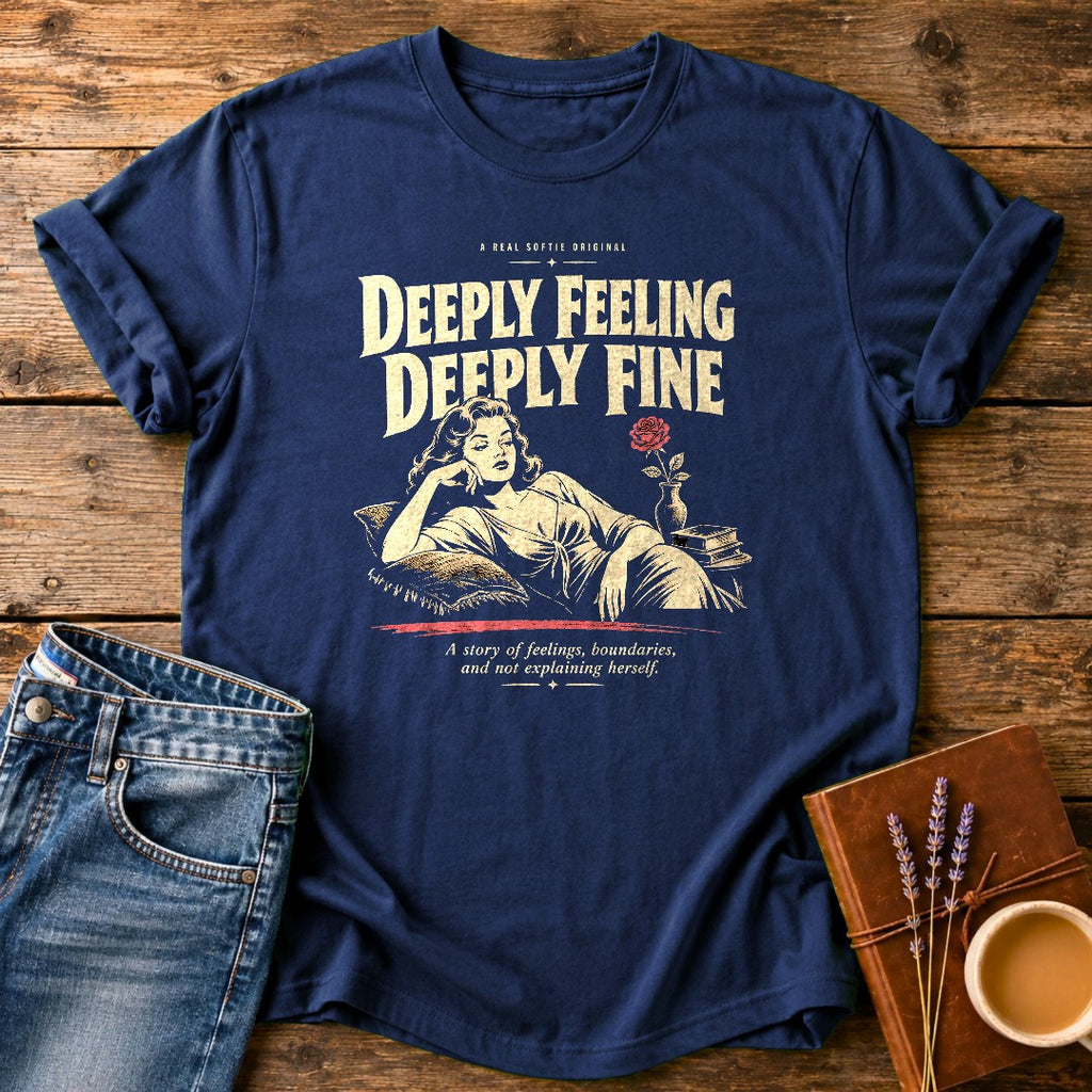 Deeply Feeling Deeply Fine — Navy garment-dyed tee