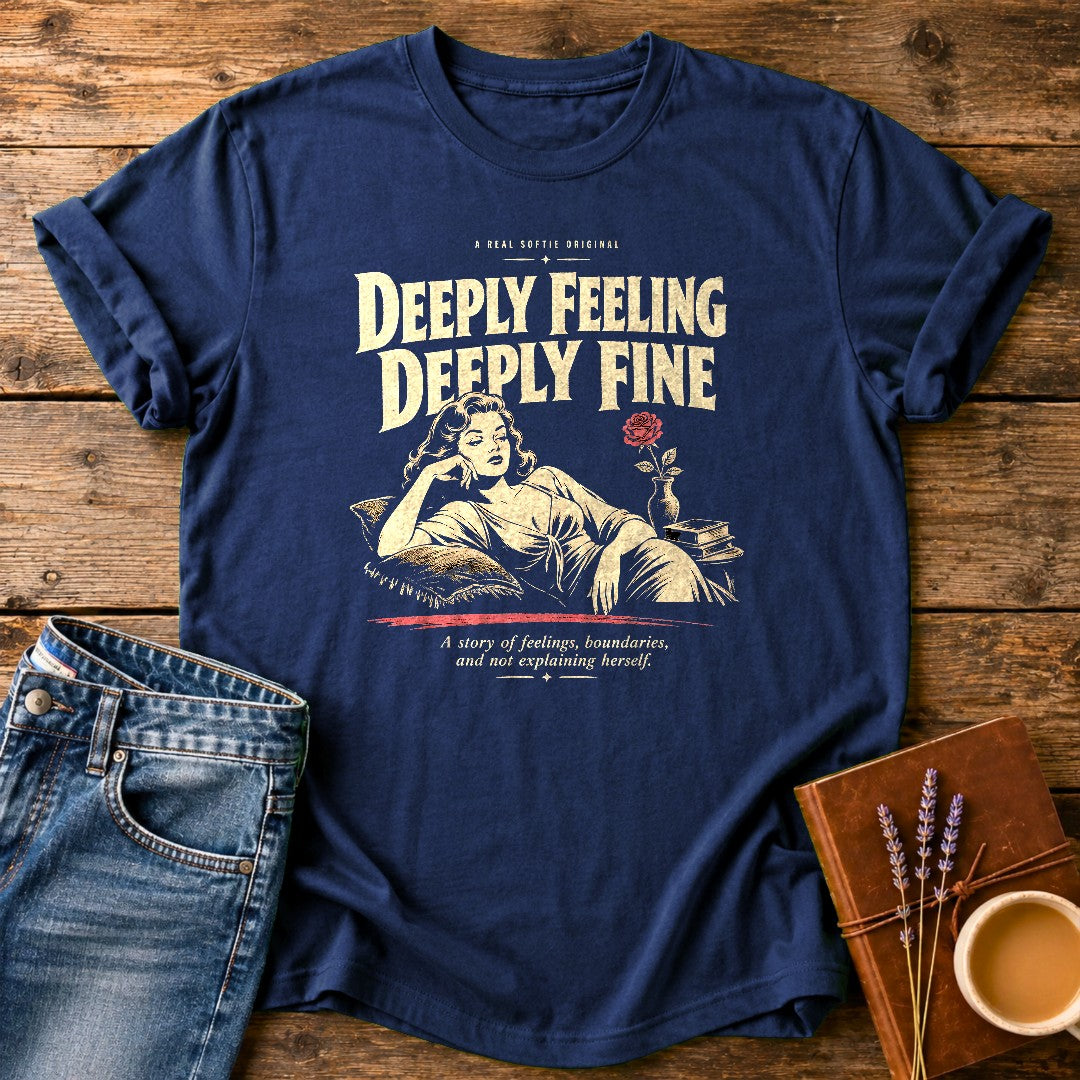 Deeply Feeling Deeply Fine — Navy garment-dyed tee
