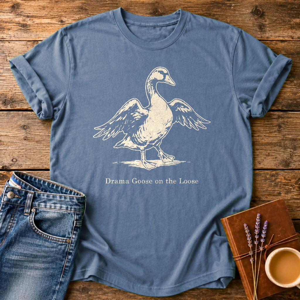 Drama Goose On The Loose — Blue Jean garment-dyed tee