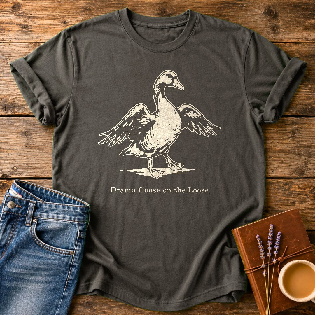 Drama Goose On The Loose — Pepper garment-dyed tee
