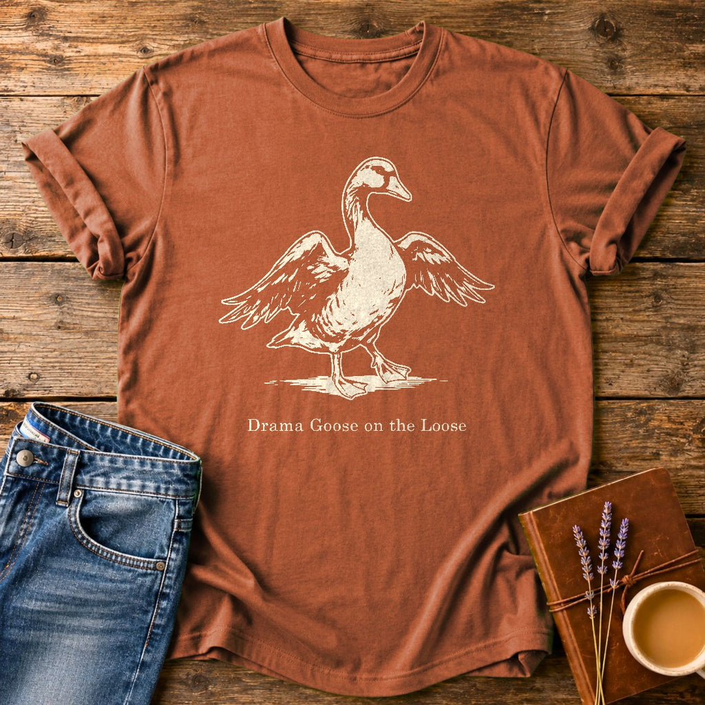 Drama Goose On The Loose — Yam garment-dyed tee