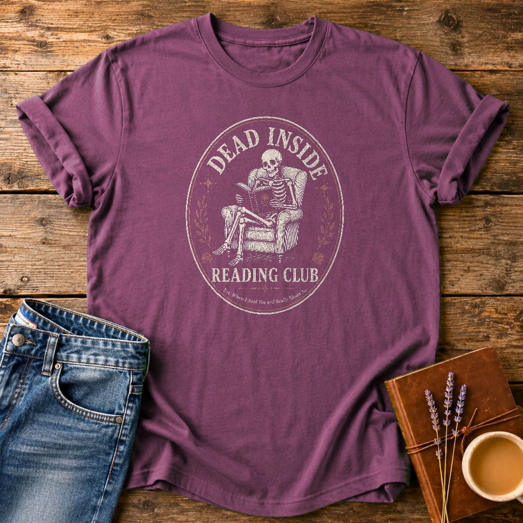 Dead Inside Reading Club — Berry garment-dyed tee