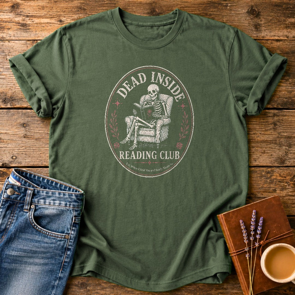 Dead Inside Reading Club — Moss garment-dyed tee