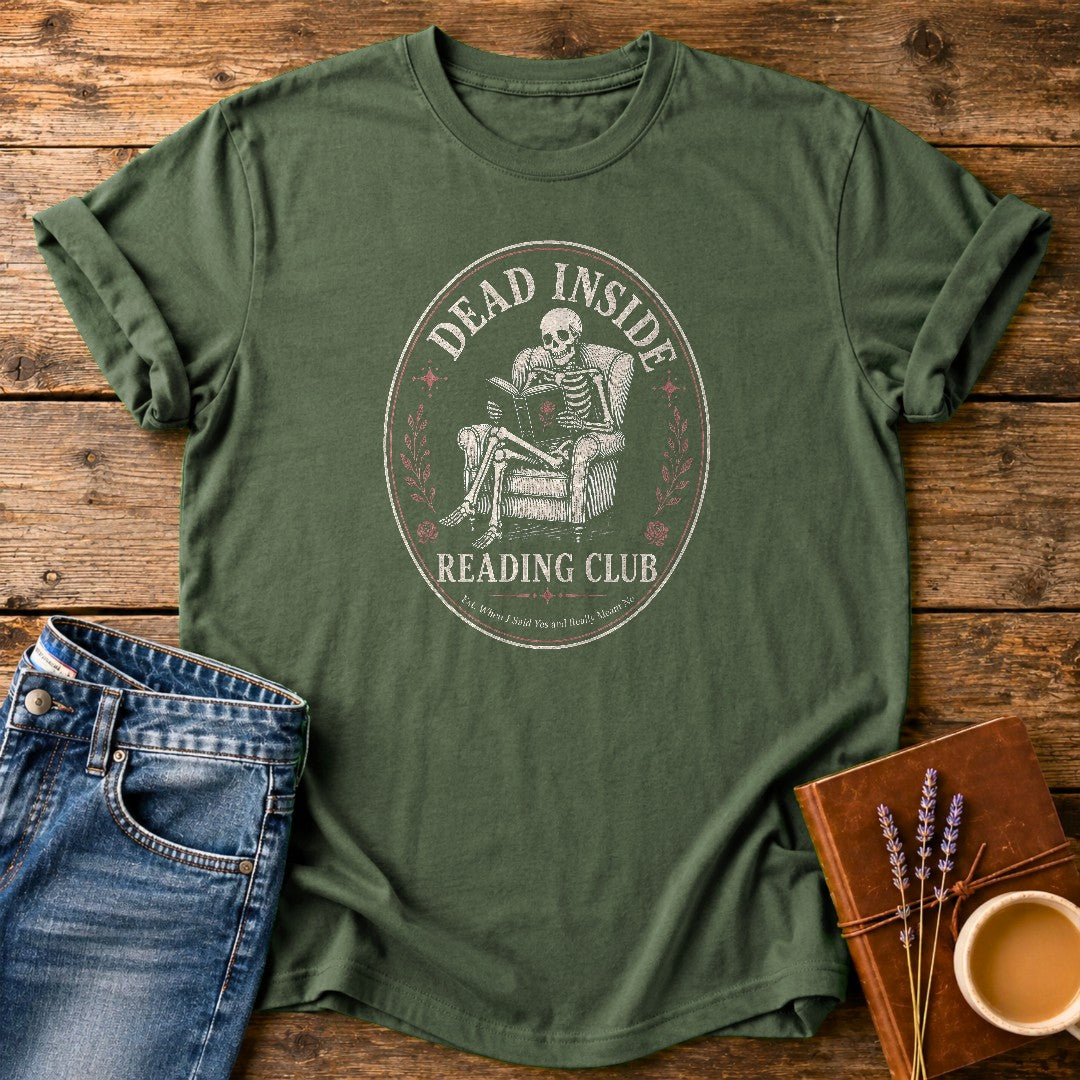 Dead Inside Reading Club — Moss garment-dyed tee