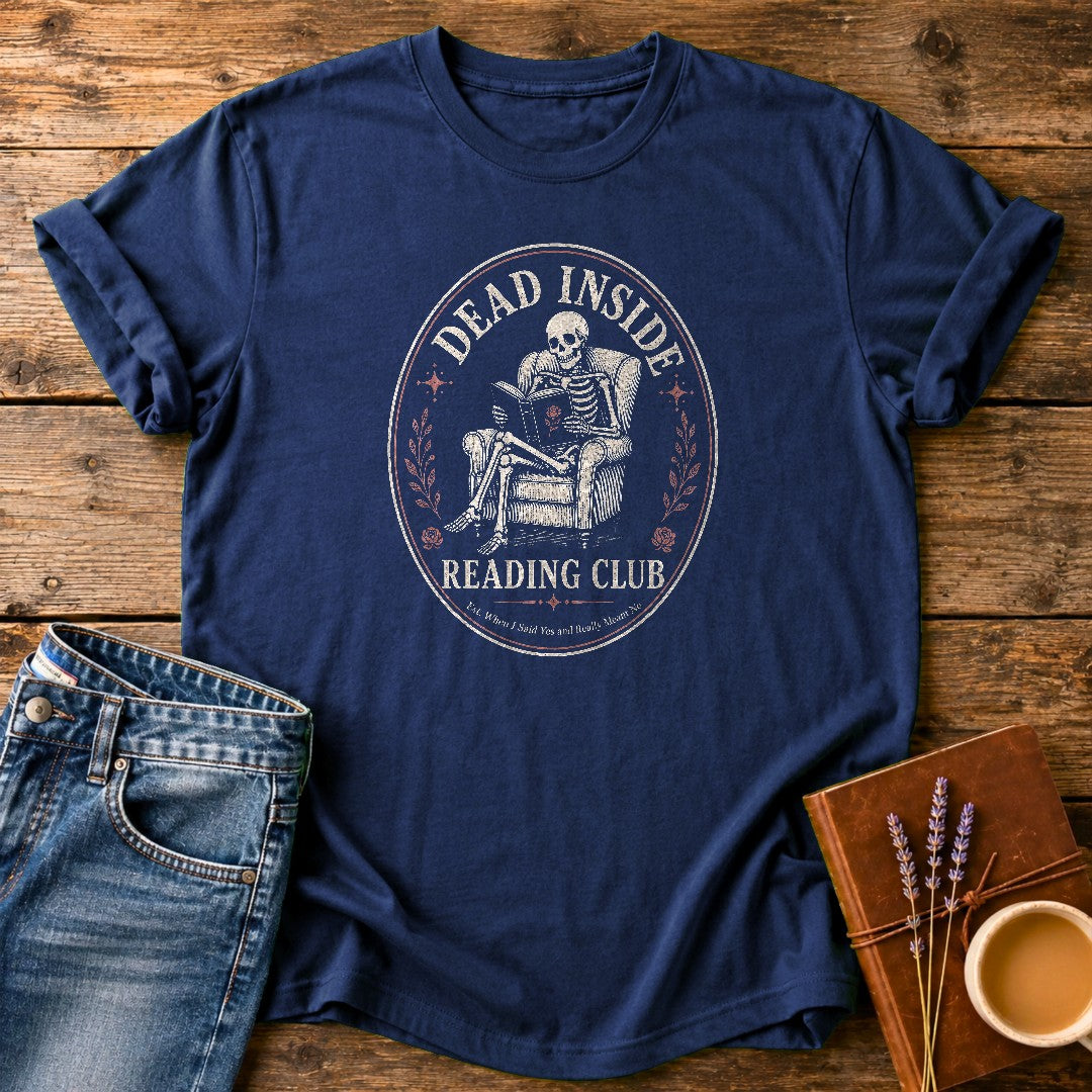 Dead Inside Reading Club — Navy garment-dyed tee