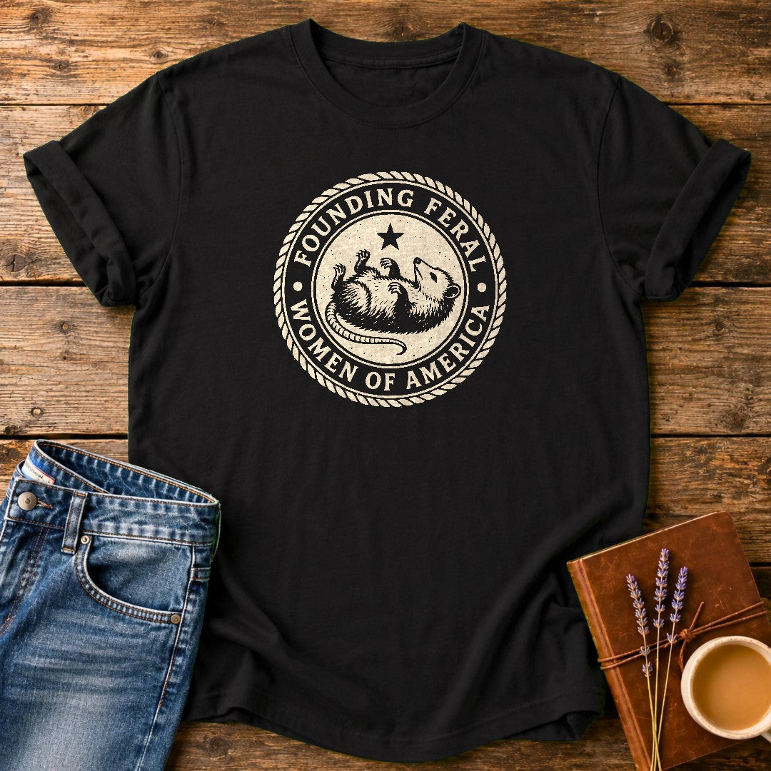 Founding Feral Women — Black garment-dyed tee