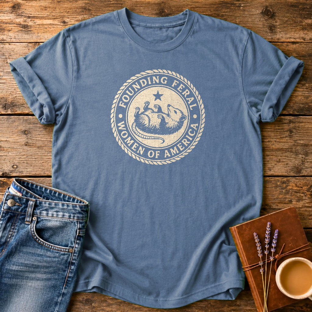 Founding Feral Women — Blue Jean garment-dyed tee