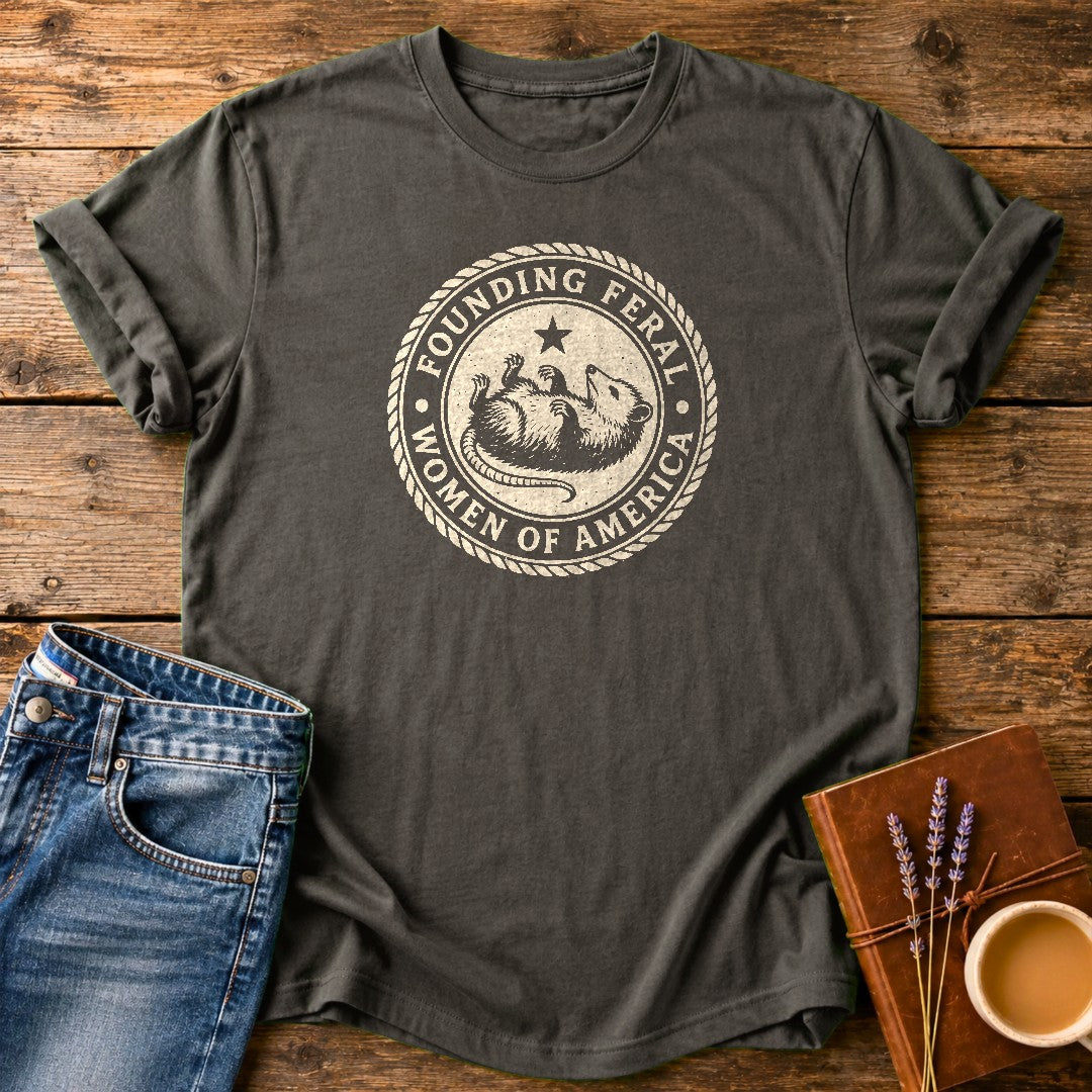Founding Feral Women — Pepper garment-dyed tee