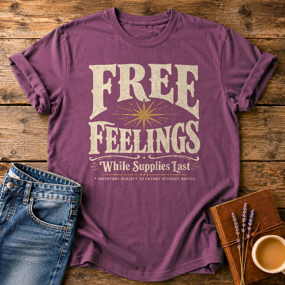 Free Feelings While Supplies Last — Berry garment-dyed tee