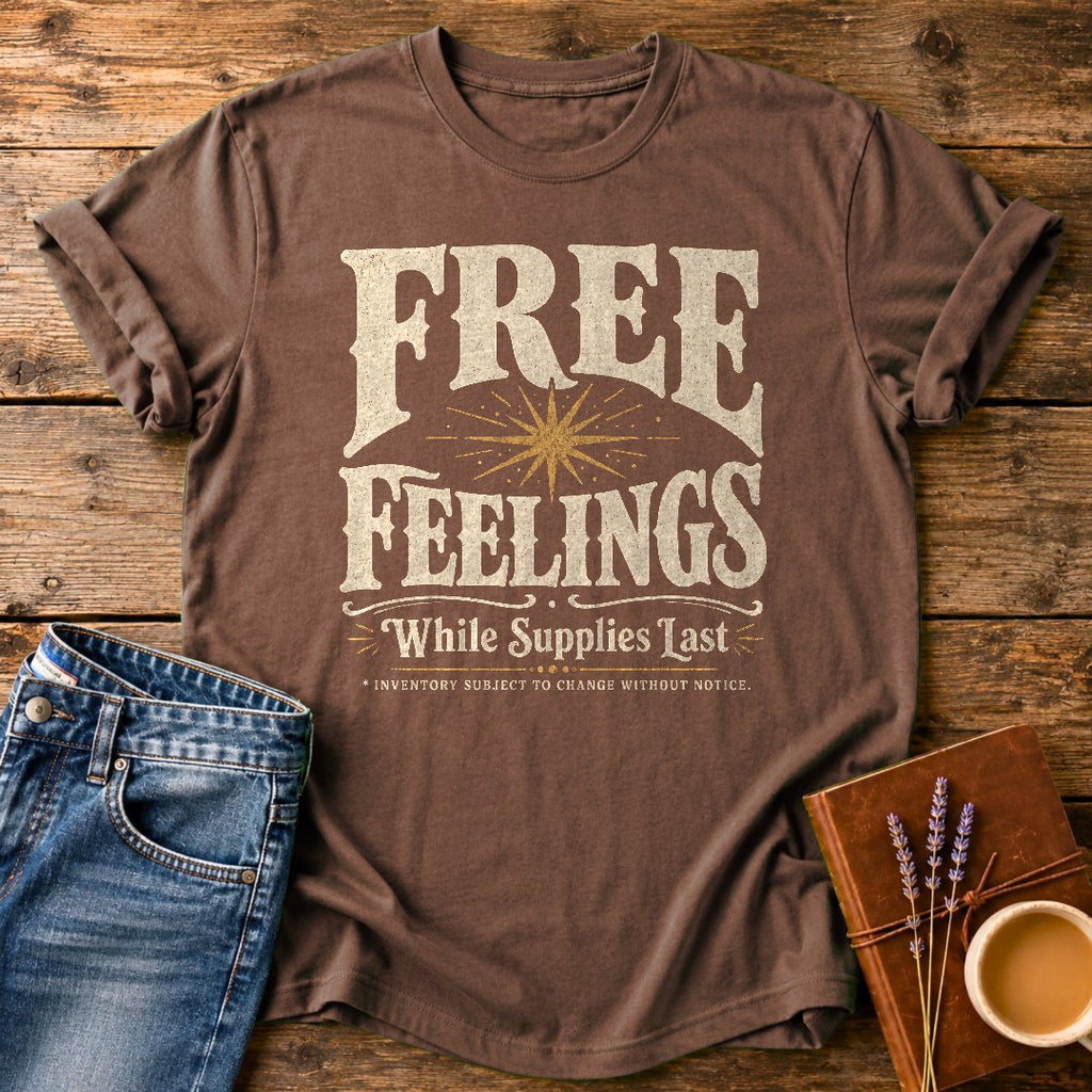 Free Feelings While Supplies Last — Espresso garment-dyed tee