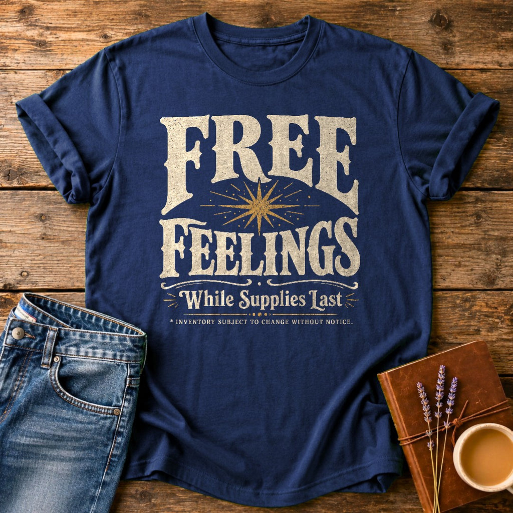 Free Feelings While Supplies Last — Navy garment-dyed tee