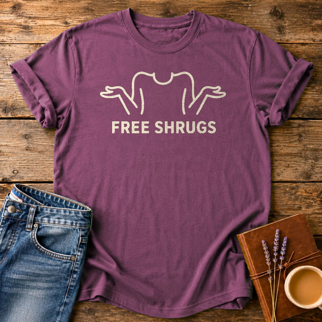 Free Shrugs — Berry garment-dyed tee
