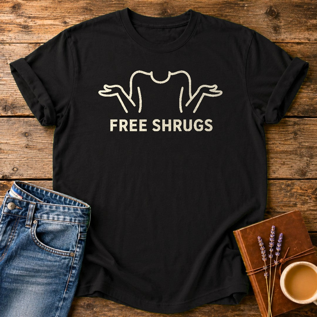 Free Shrugs — Black garment-dyed tee