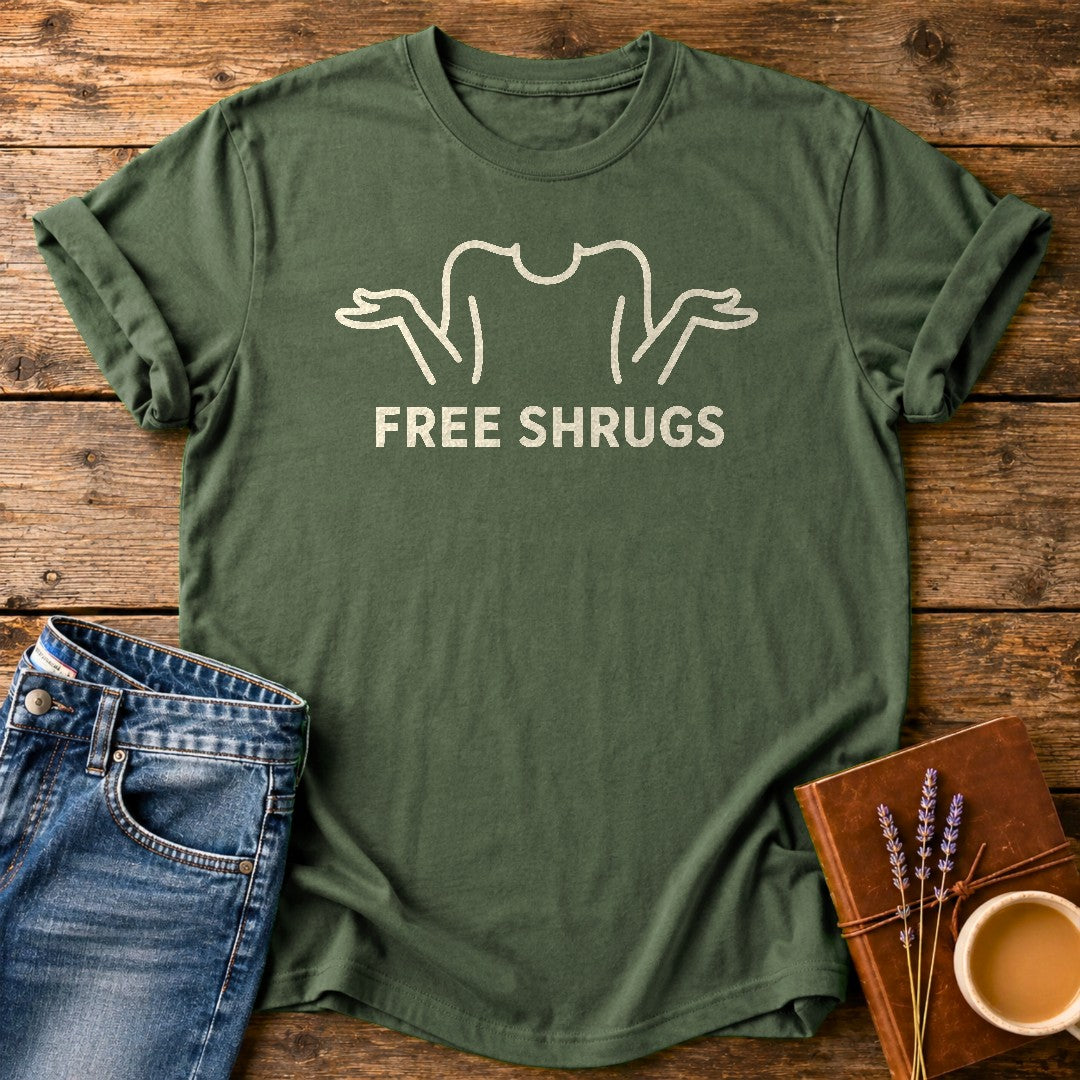 Free Shrugs — Moss garment-dyed tee