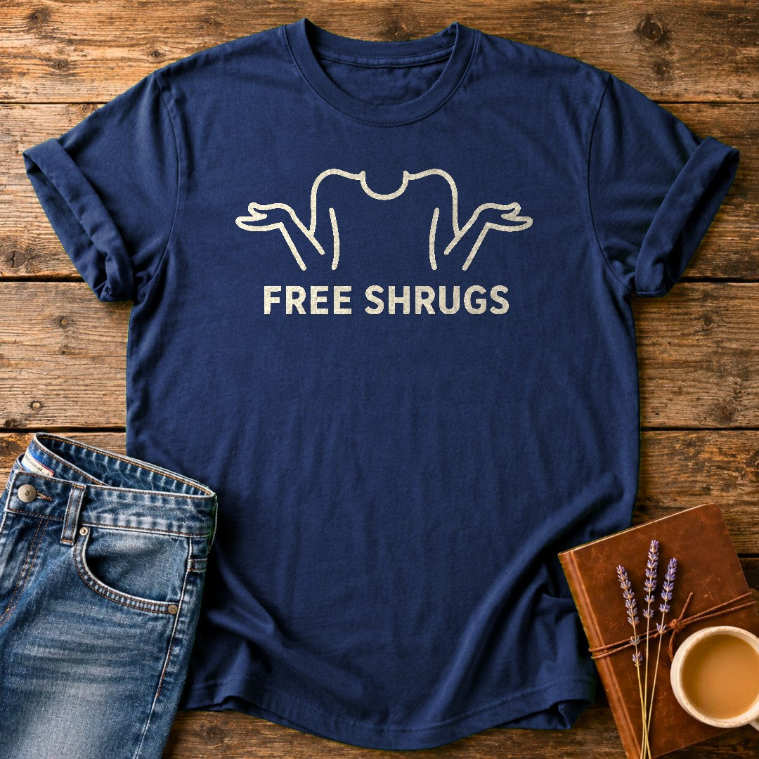 Free Shrugs — Navy garment-dyed tee