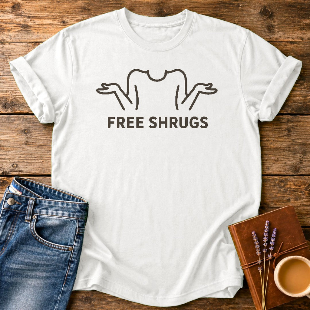 Free Shrugs — White garment-dyed tee