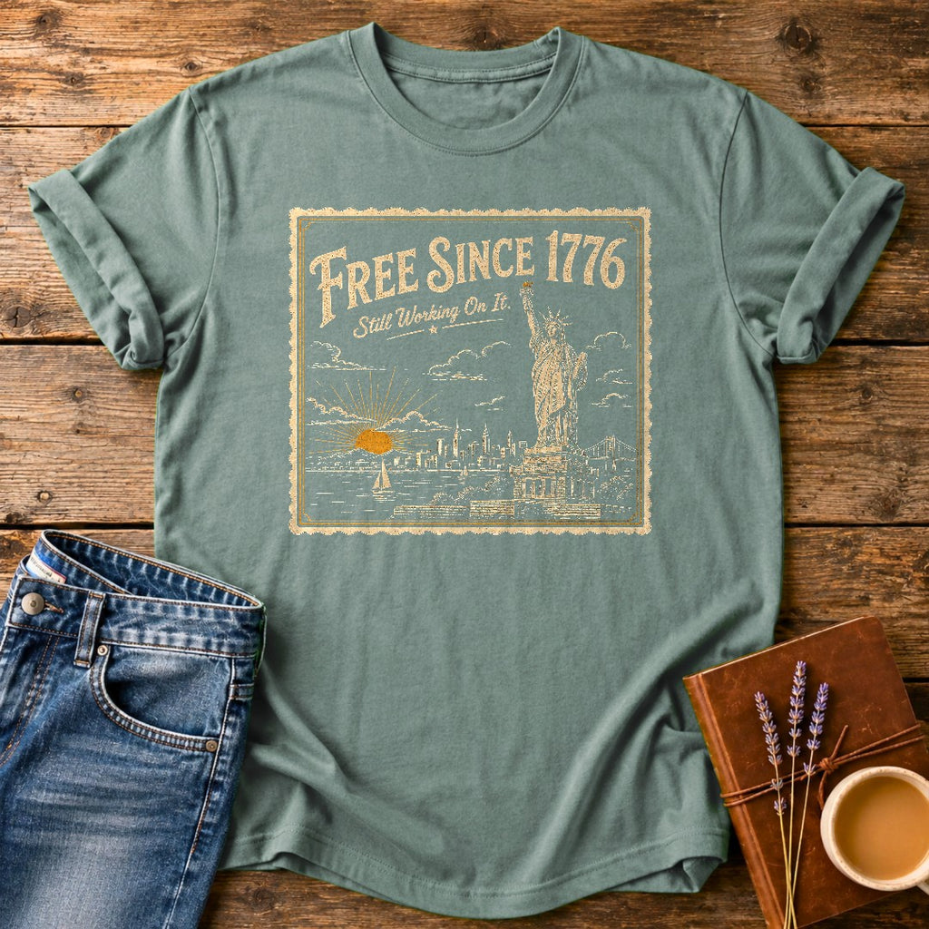 Free Since 1776 — Bay garment-dyed tee