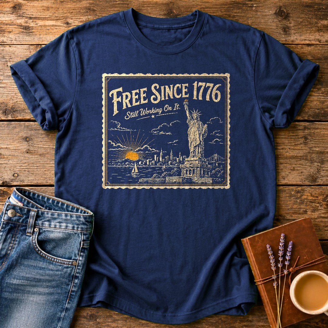 Free Since 1776 — Navy garment-dyed tee