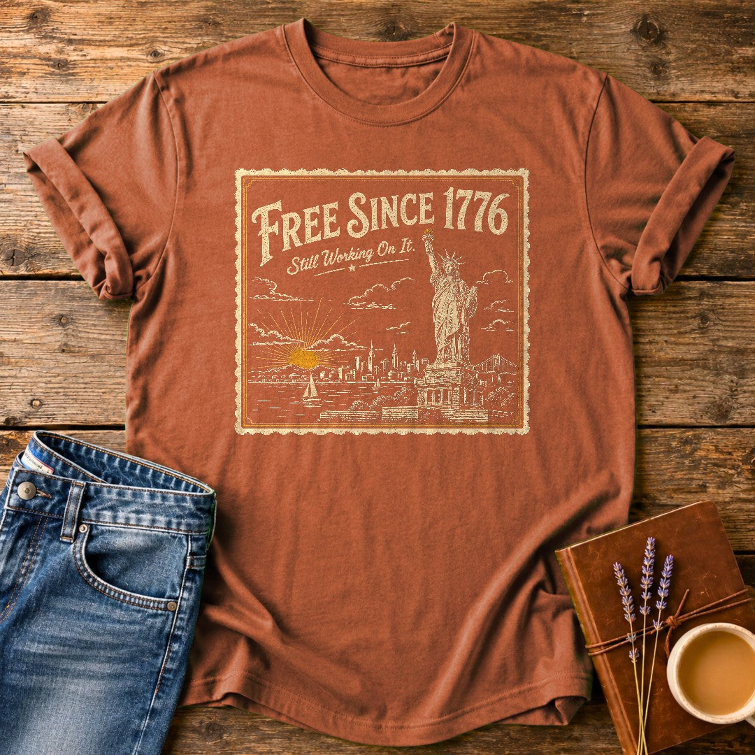 Free Since 1776 — Yam garment-dyed tee
