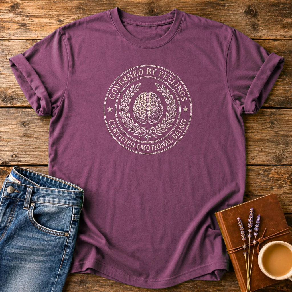 Governed By Feelings — Berry garment-dyed tee