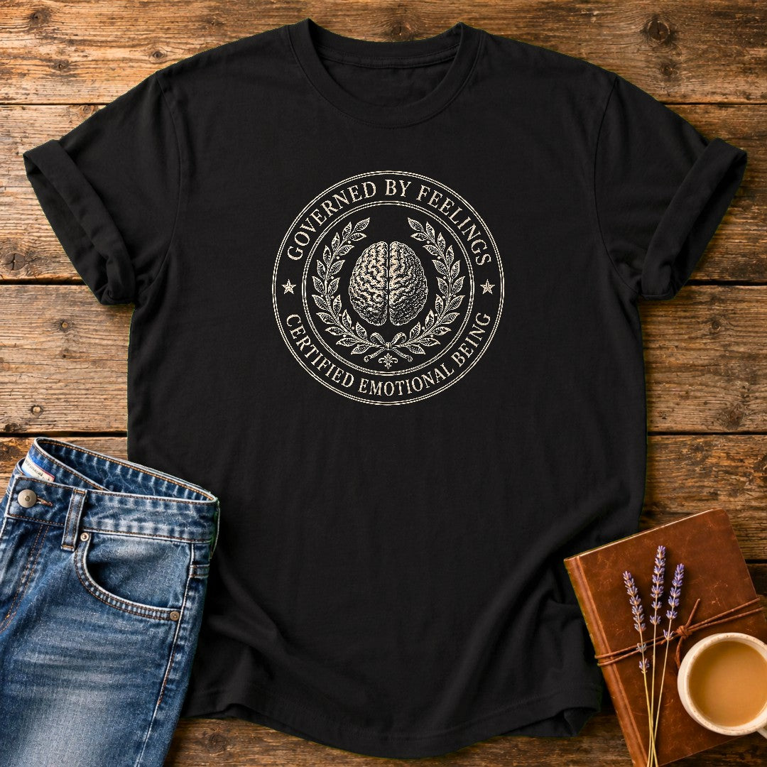 Governed By Feelings — Black garment-dyed tee