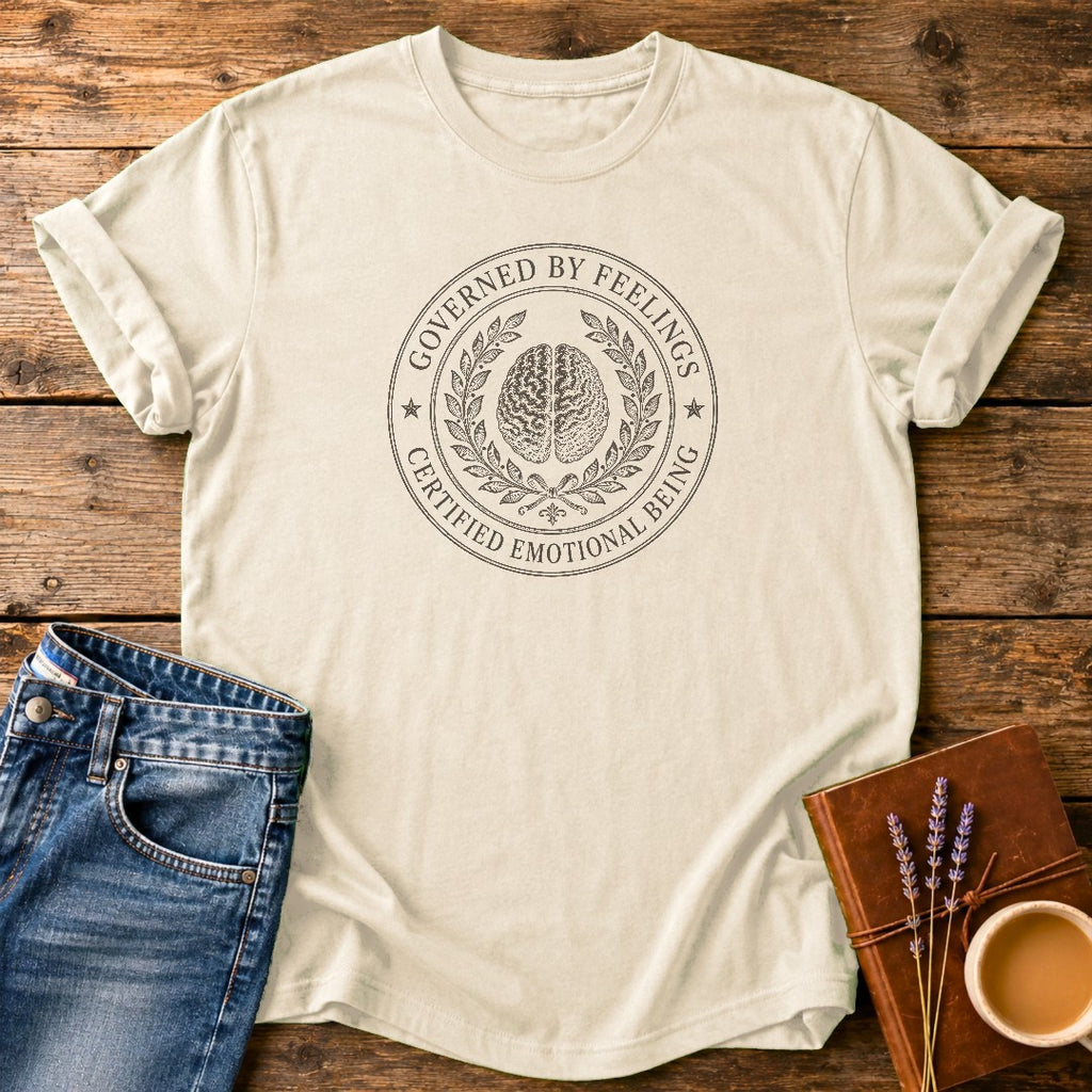 Governed By Feelings — Ivory garment-dyed tee
