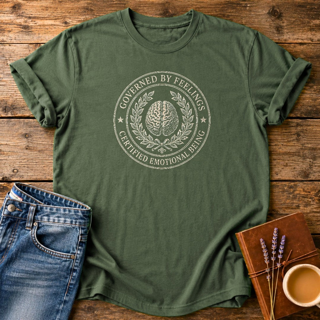 Governed By Feelings — Moss garment-dyed tee