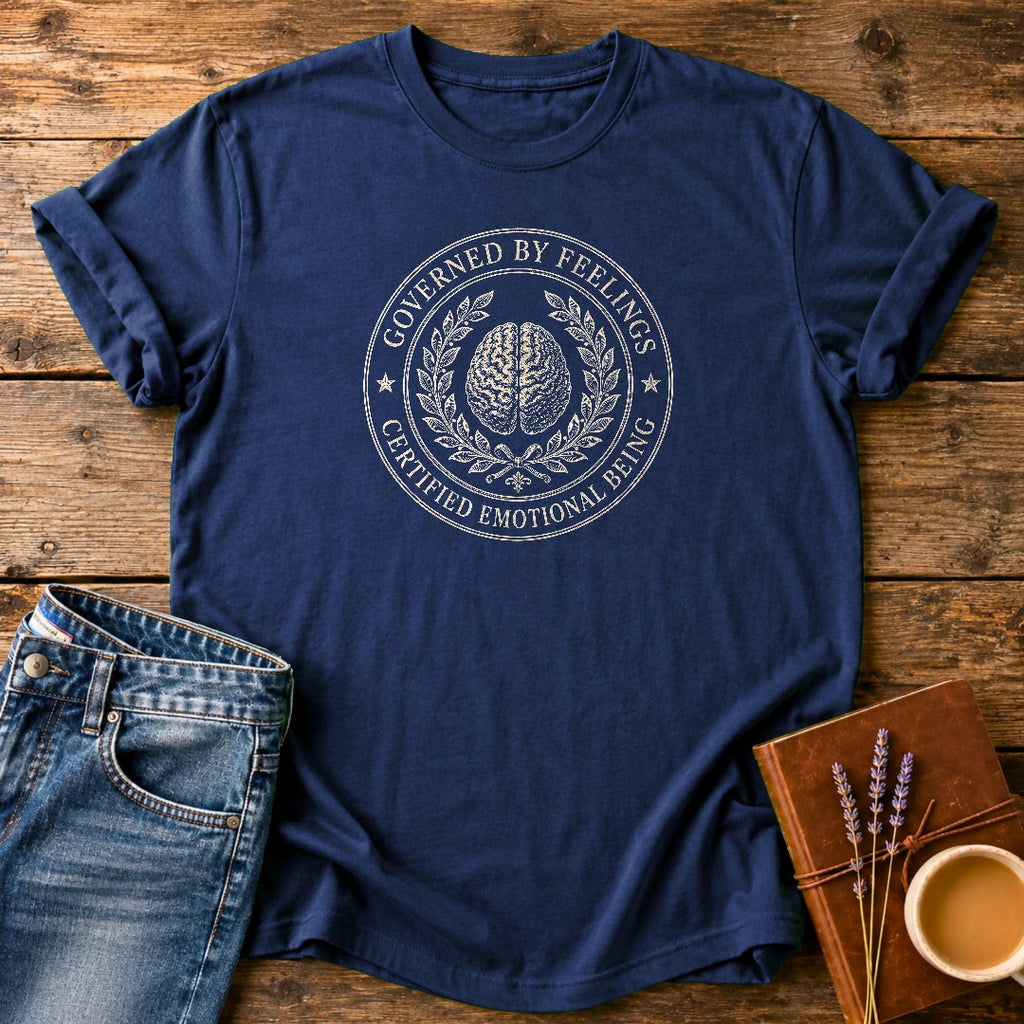 Governed By Feelings — Navy garment-dyed tee