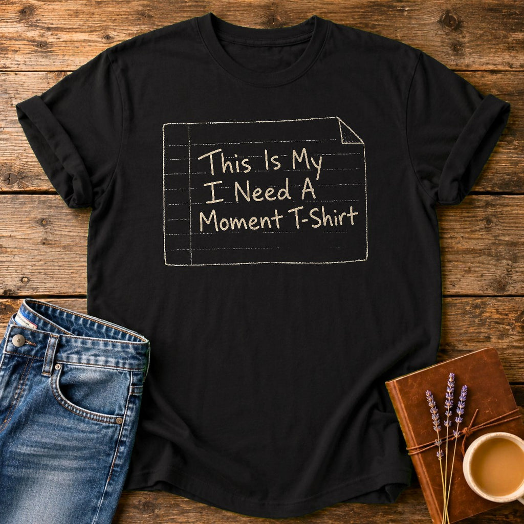 I Need A Moment — Black garment-dyed tee