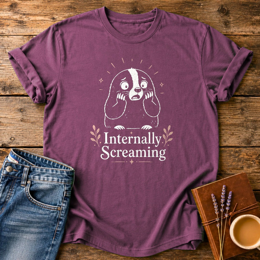 Internally Screaming — Berry garment-dyed tee