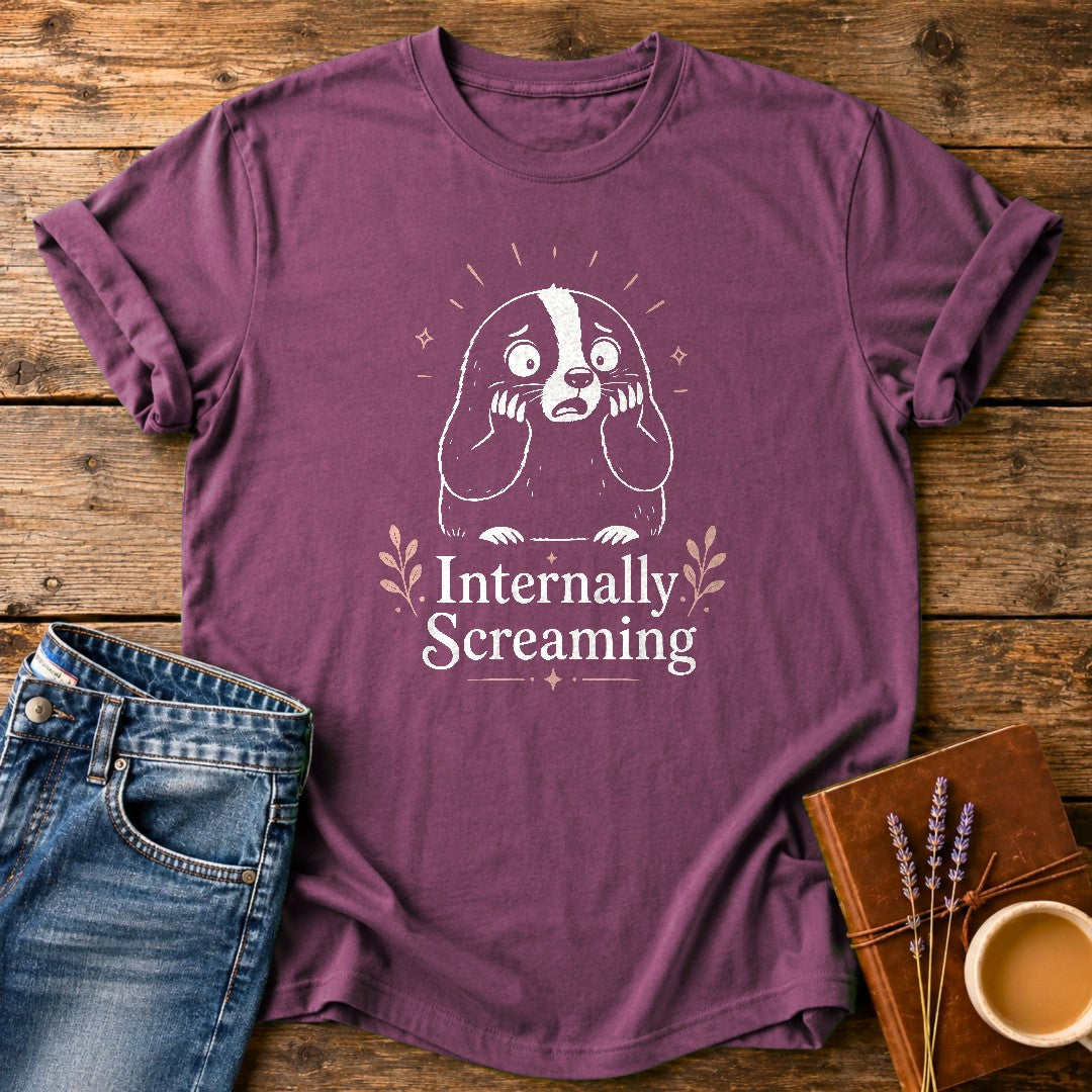 Internally Screaming — Berry garment-dyed tee