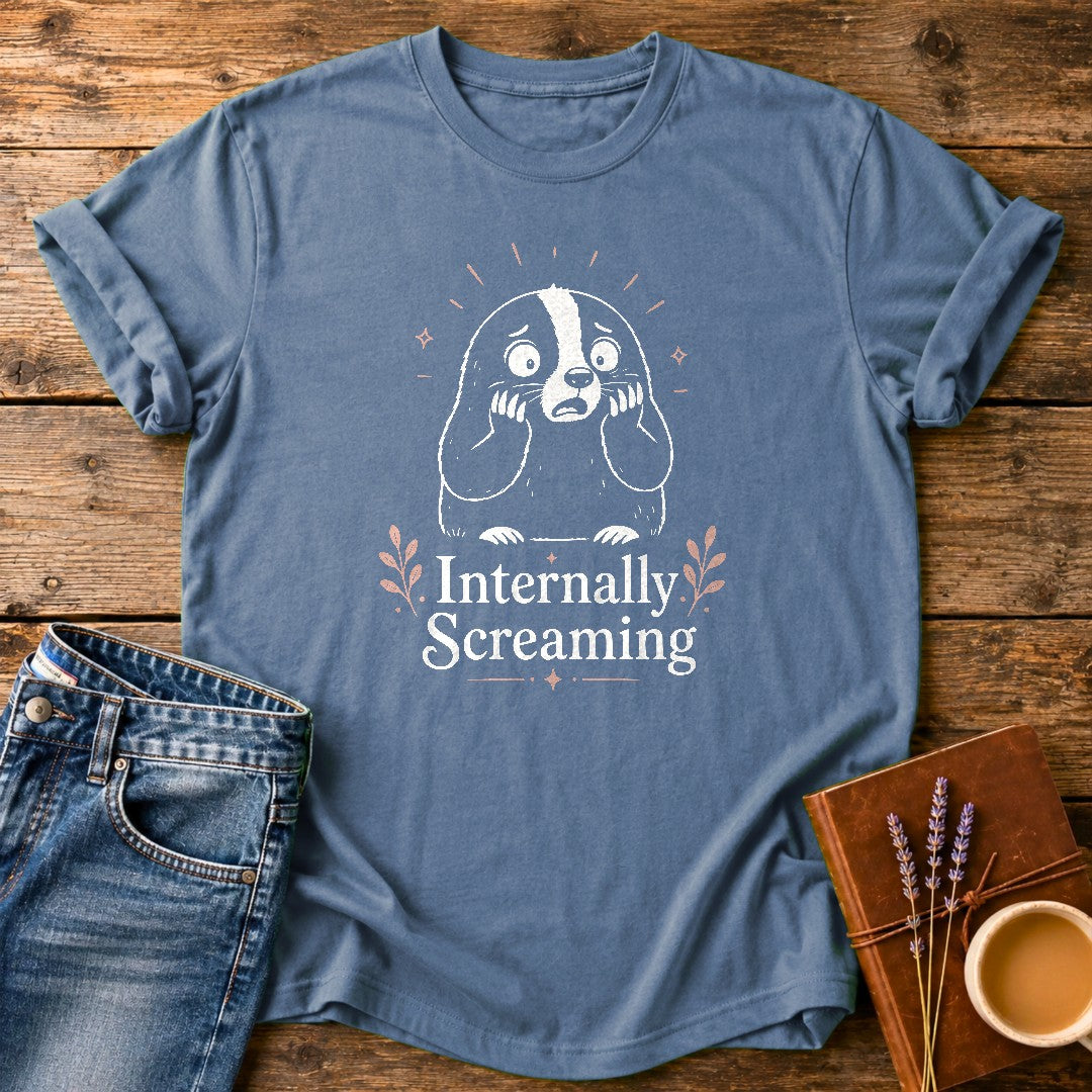 Internally Screaming — Blue Jean garment-dyed tee