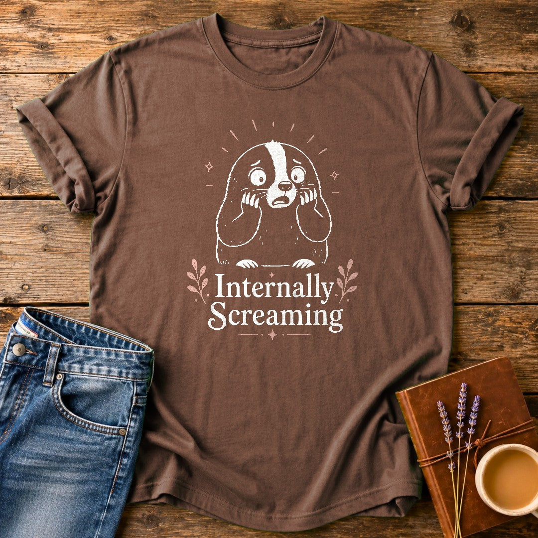Internally Screaming — Espresso garment-dyed tee