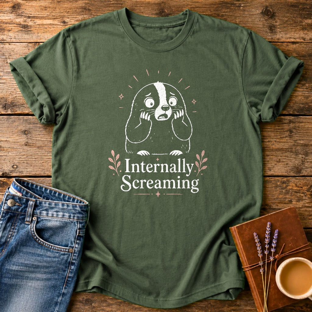 Internally Screaming — Moss garment-dyed tee