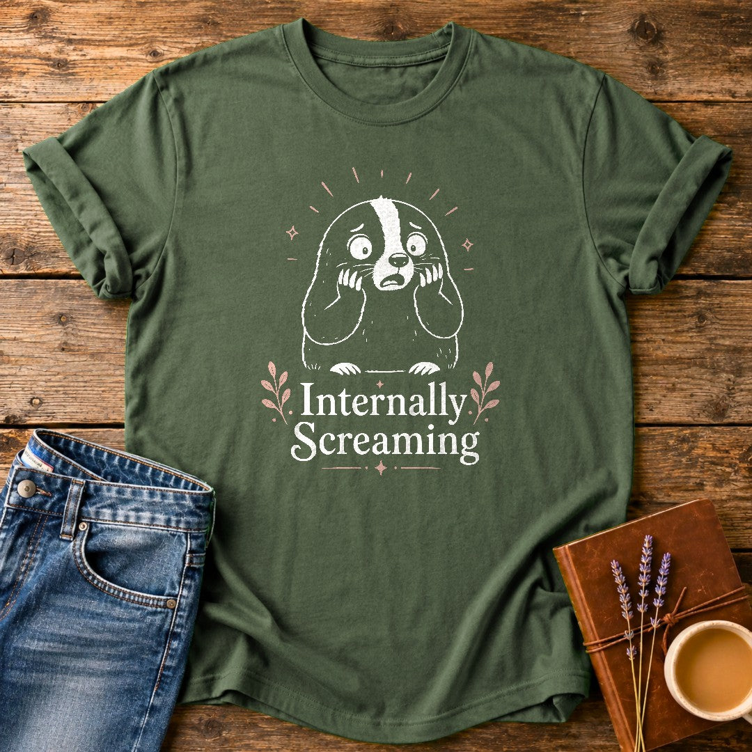 Internally Screaming — Moss garment-dyed tee