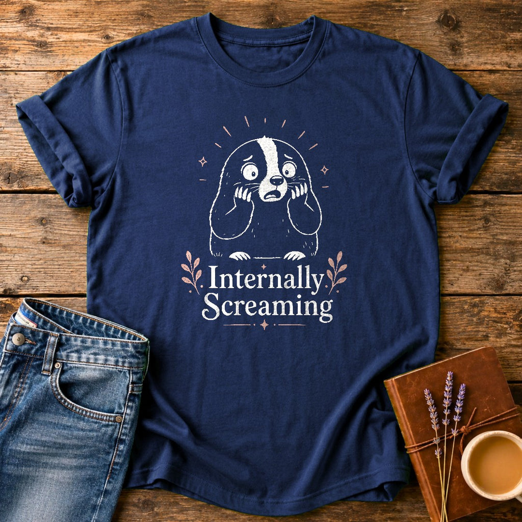 Internally Screaming — Navy garment-dyed tee