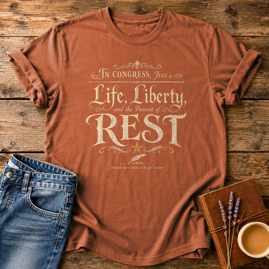 Life Liberty & The Pursuit of Rest — Yam garment-dyed tee