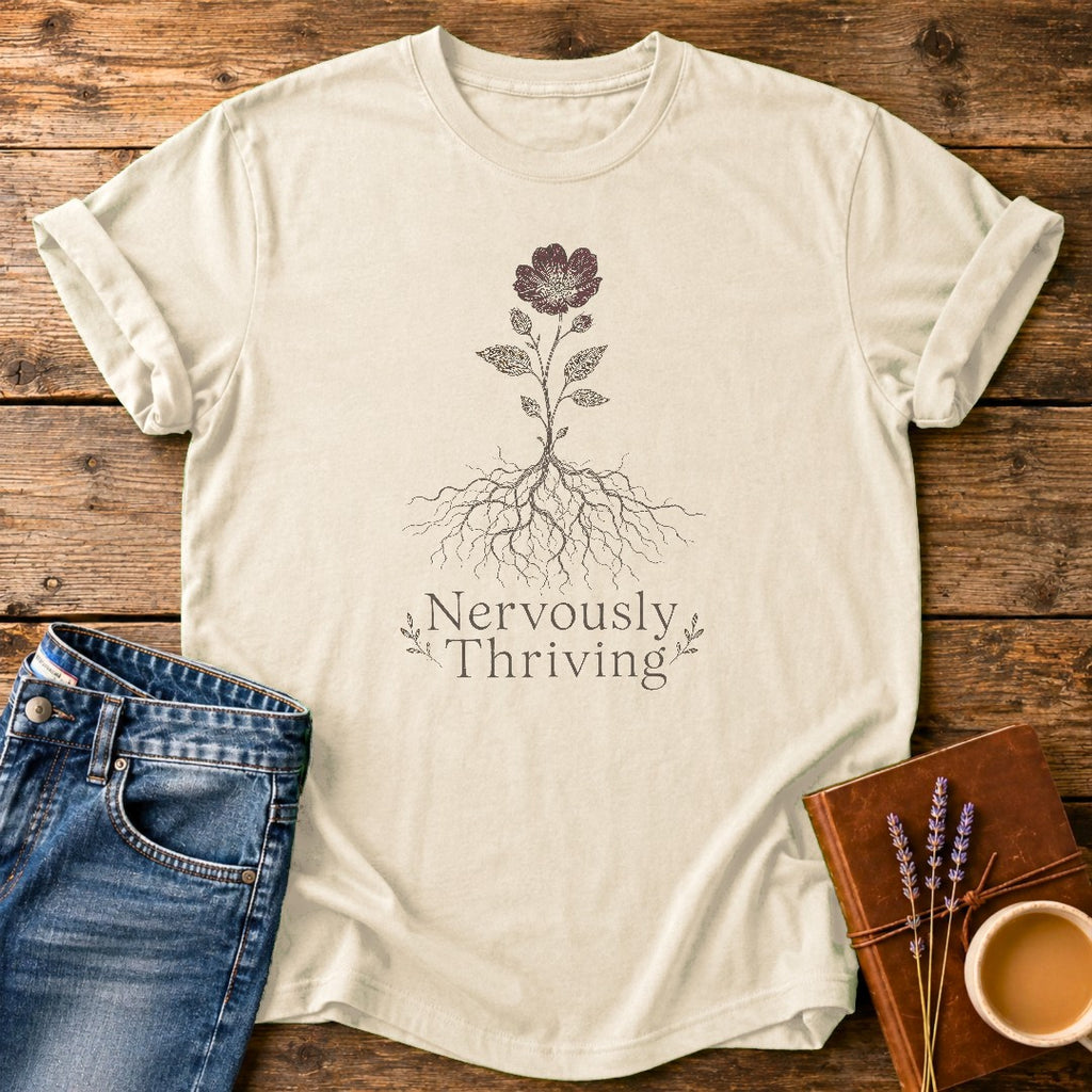 Nervously Thriving — Ivory garment-dyed tee