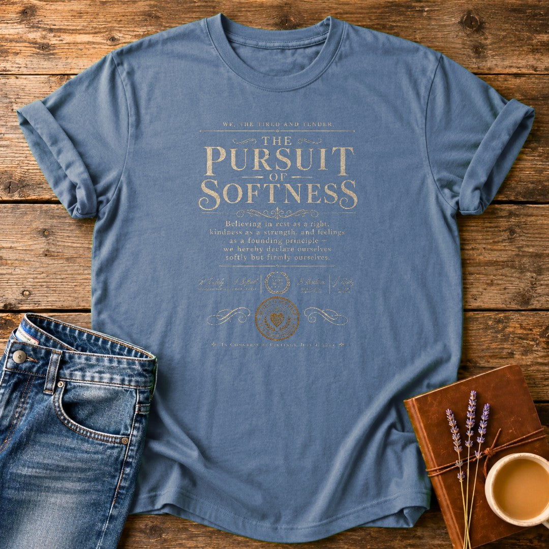 The Pursuit of Softness — Blue Jean garment-dyed tee