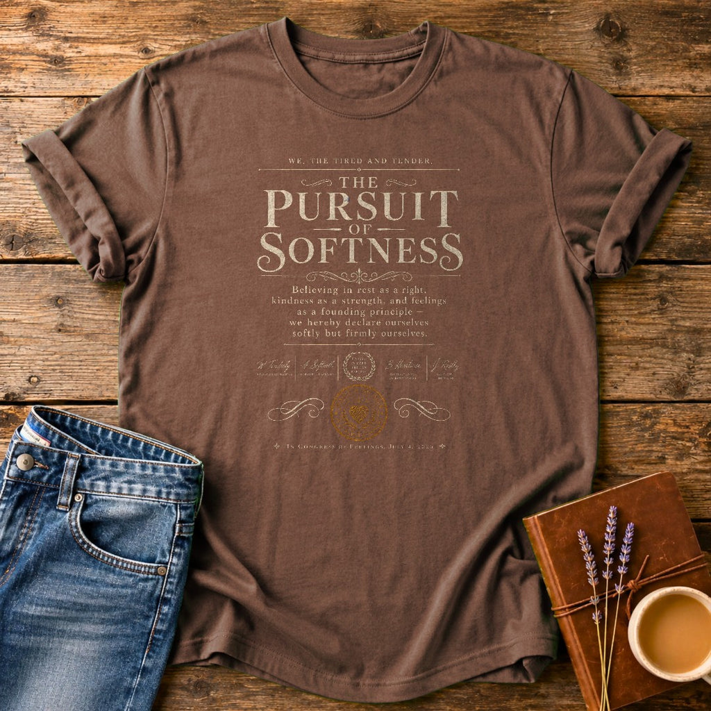 The Pursuit of Softness — Espresso garment-dyed tee