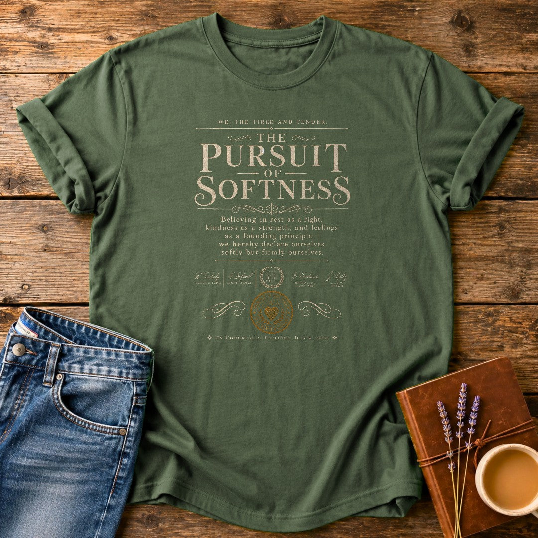 The Pursuit of Softness — Moss garment-dyed tee