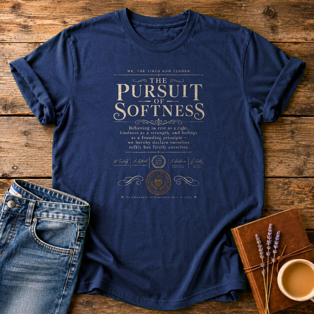The Pursuit of Softness — Navy garment-dyed tee
