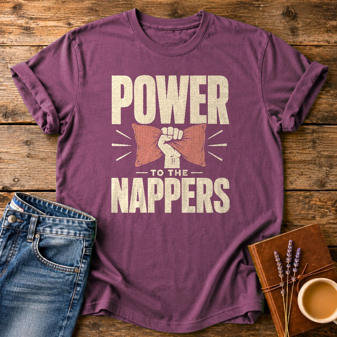 Power To The Nappers — Berry garment-dyed tee