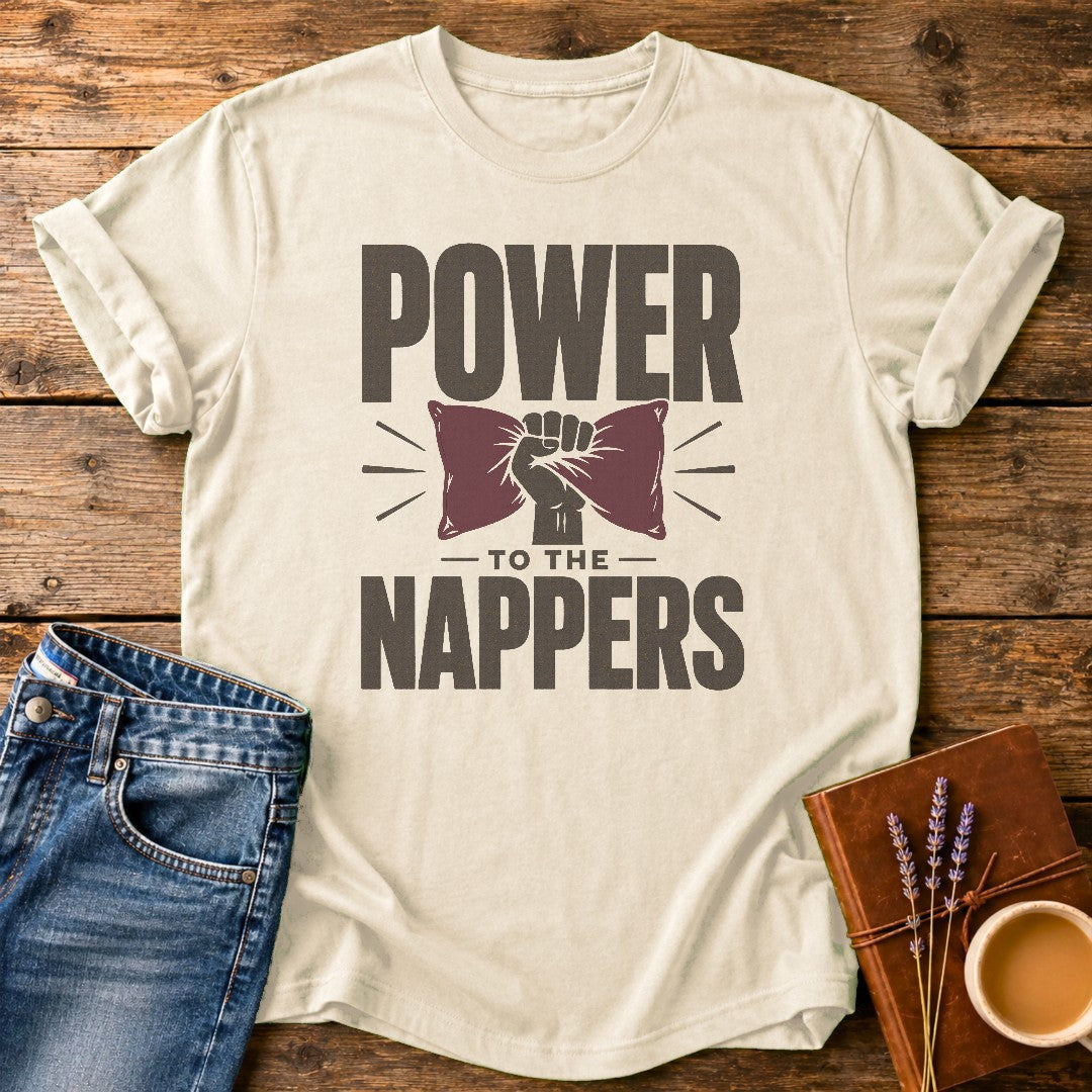 Power To The Nappers — Ivory garment-dyed tee